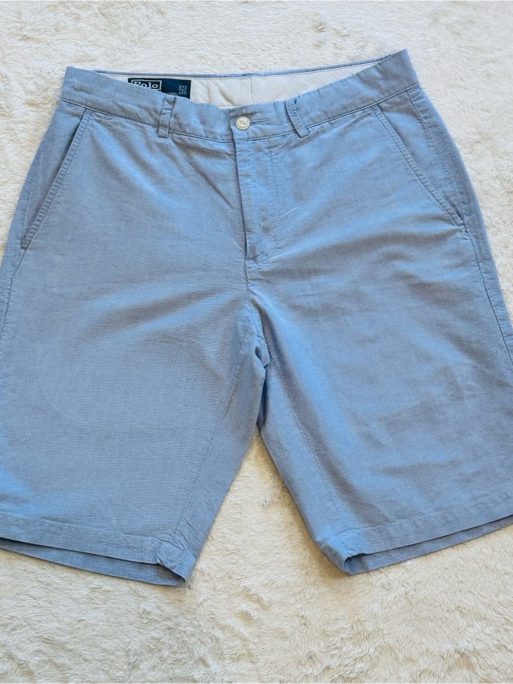 Polo Ralph Lauren Preston Shorts Men 30 Light Blue 10" Inseam Cotton Chino Flat